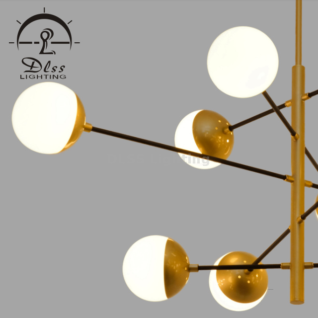DLSS Lighting Sputnik ثريا Light Globe Shade 12 قطعة ثريا حديثة من الزجاج المصنفر