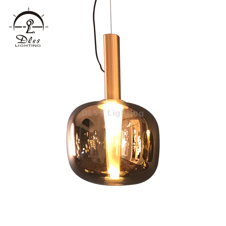 Lampadare DLSS مصباح قلادة LED زجاجي ذهبي / فضي / نحاسي